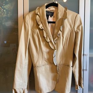 Terry Lewis classic luxuries camel colored extra small leather blazer
